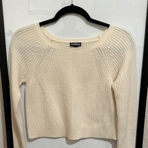 Express Women's Ribbed Cream Sweater